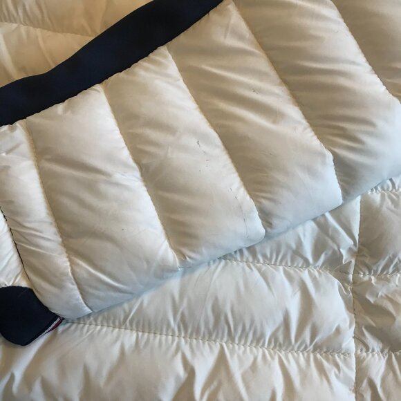 Tommy Hilfiger packable puffer jacket hood white/blue women S preppy coastal Y2K - Picture 7 of 9